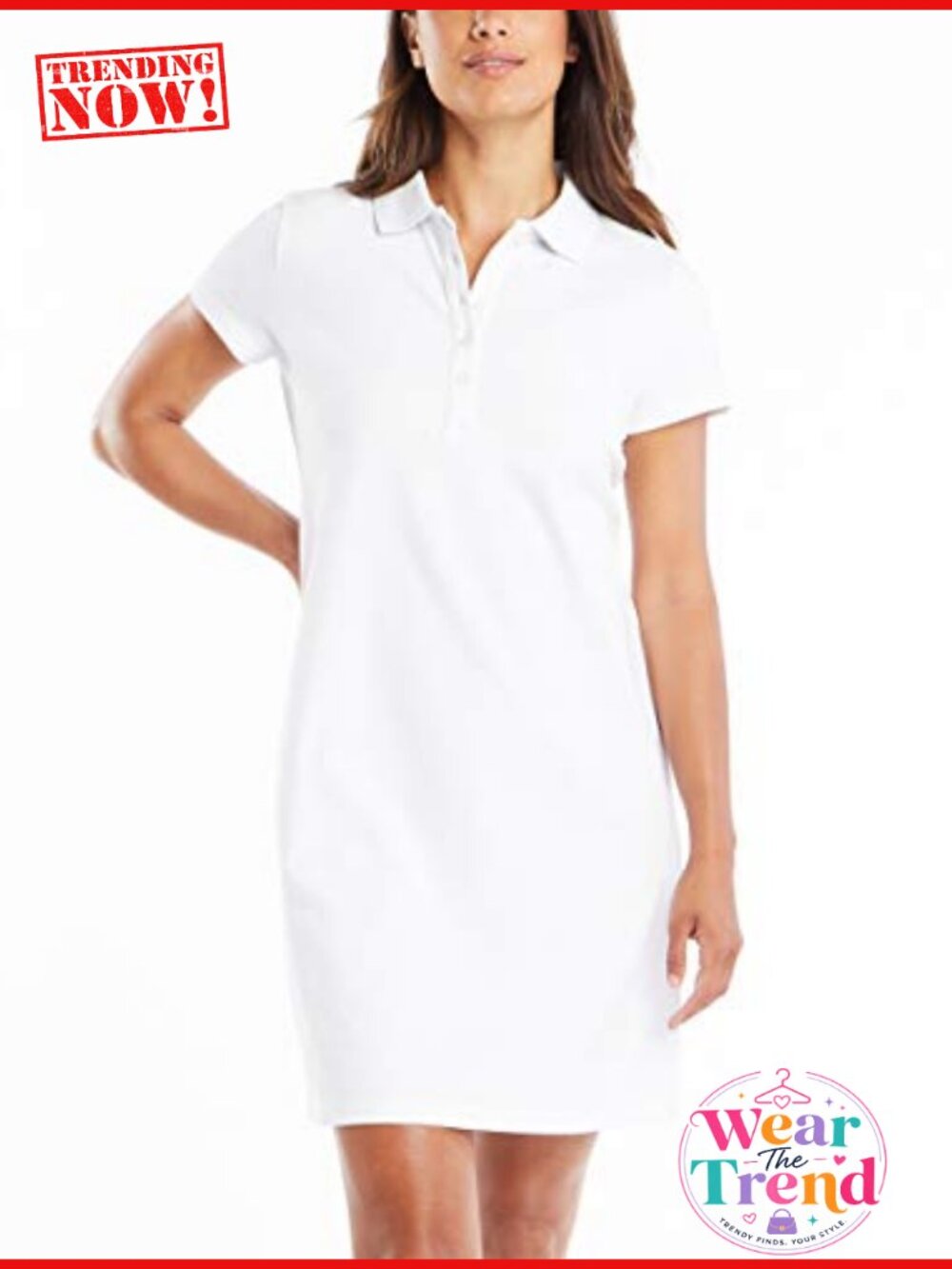 Easy Classic Short Sleeve Stretch Cotton Polo Dress Casual